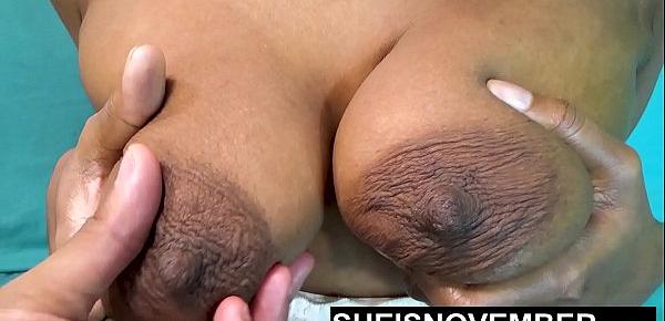  Big Black Natural Tits, Large Areolas, Fat Nipples POV Boobs Squeezing For Sheisnovember by Stranger